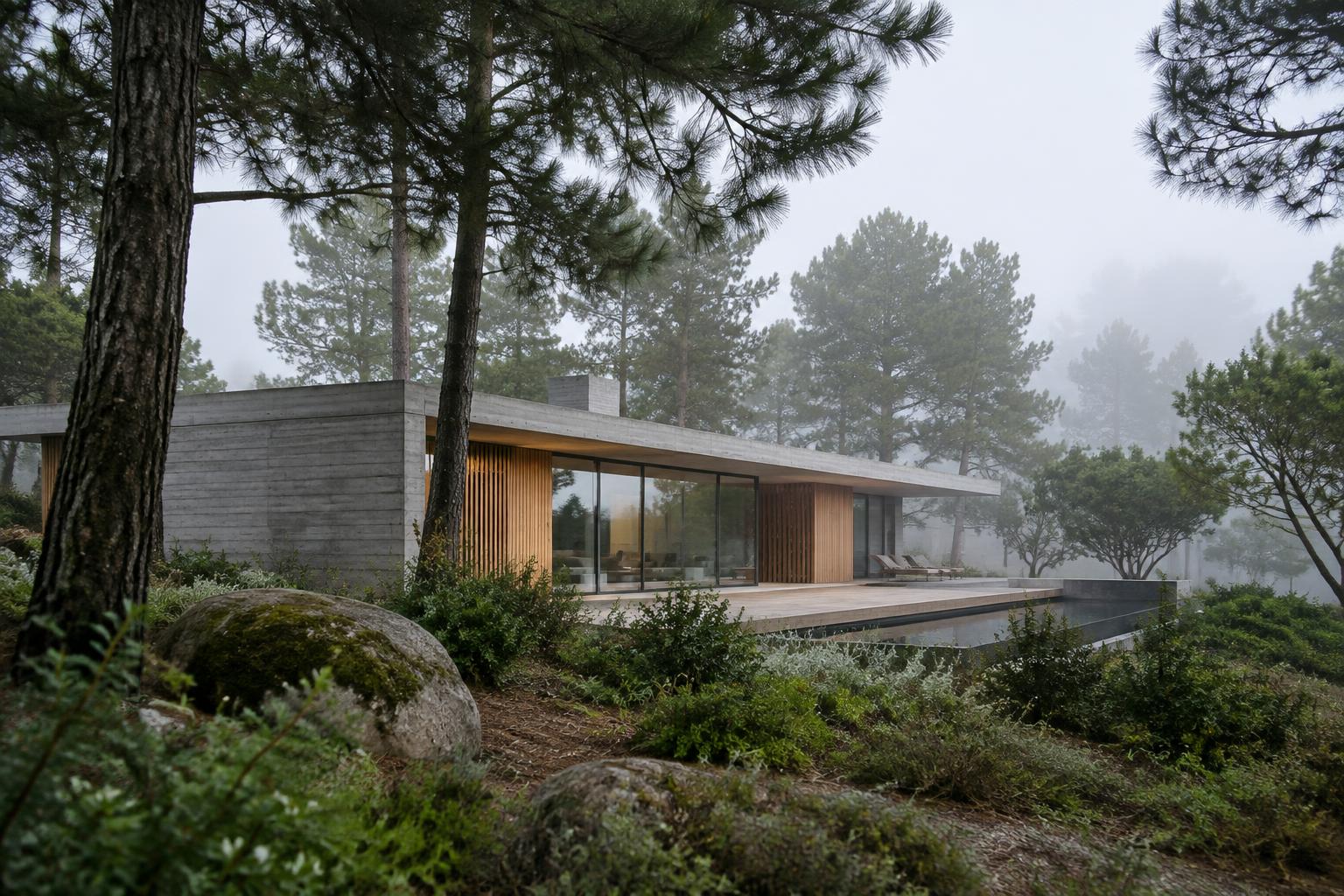 Moradia contemporânea integrada num pinhal em Sintra